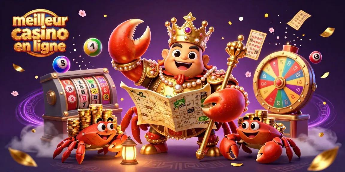 Découvrez le meilleur casino en ligne avec des crabes majestueux et des symboles de jeu captivants entourés de trésors.