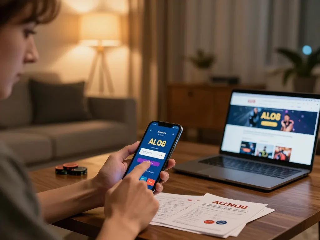 Engaged user placing bets on ALO8 app showcasing online gambling excitement