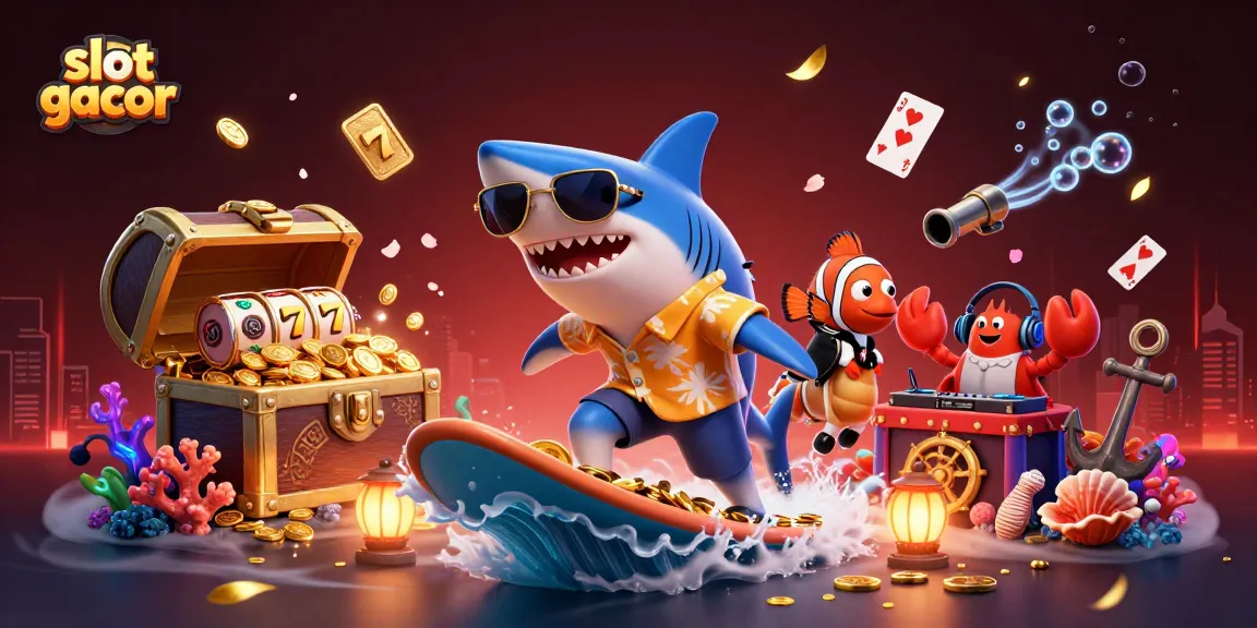 Gambarlah slot gacor dengan banyak simbol slot dan karakter lucu bersenang-senang di lautan koin.