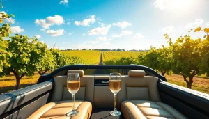 Enjoy a scenic wine tour limo service surrounded by beautiful vineyards and luxury.