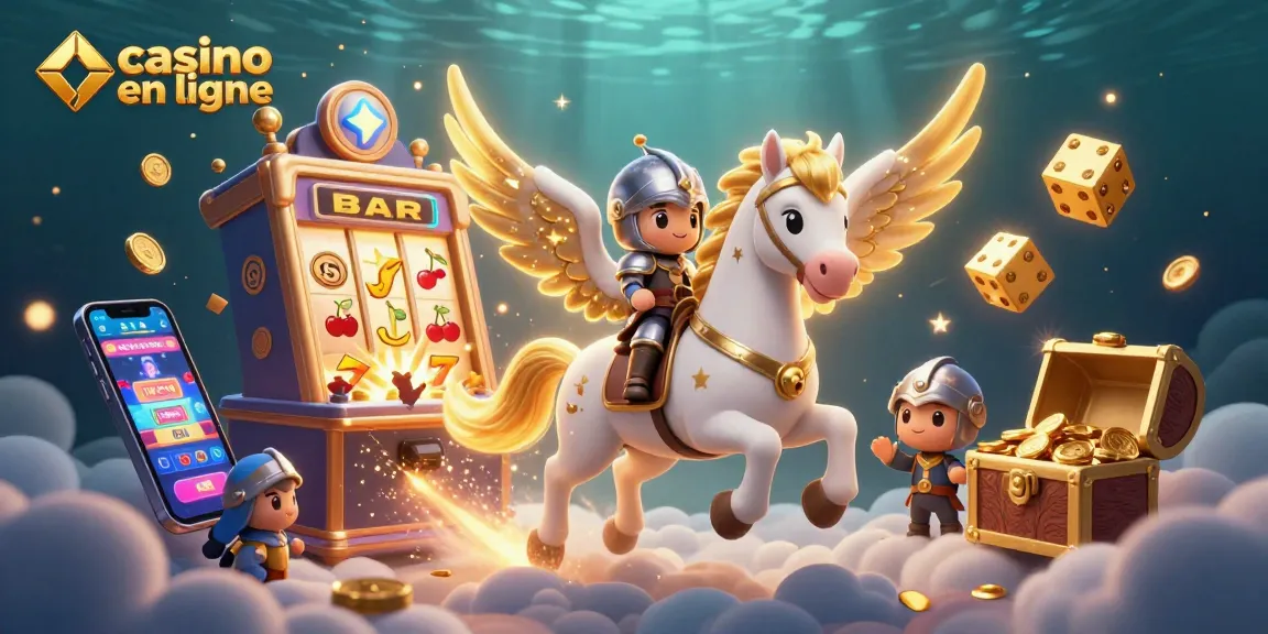 Vivez l'expérience du casino en ligne avec notre illustration captivante de jeux, machines à sous et plus.