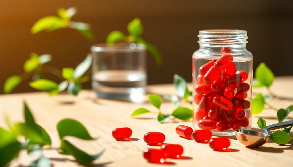 Learn astaxanthin dosage guide with vibrant softgels on a natural wooden table.